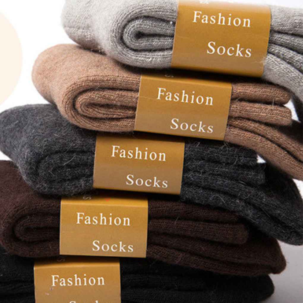 Winter Men's Socks Men's Thick Cashmere Wool Sports Socks Outdoor Solid Socks