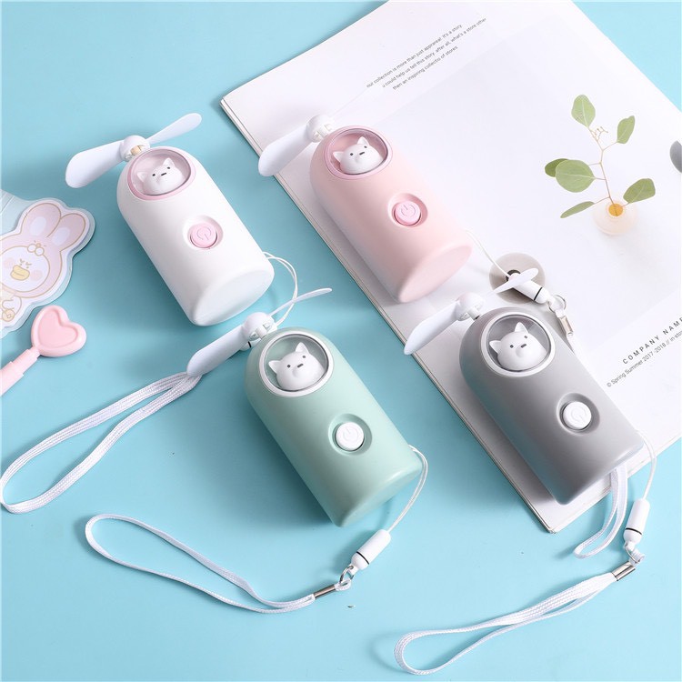 Quạt mini tích điện cầm tay có đèn mẫu mới (ảnh thật 100%) #8
