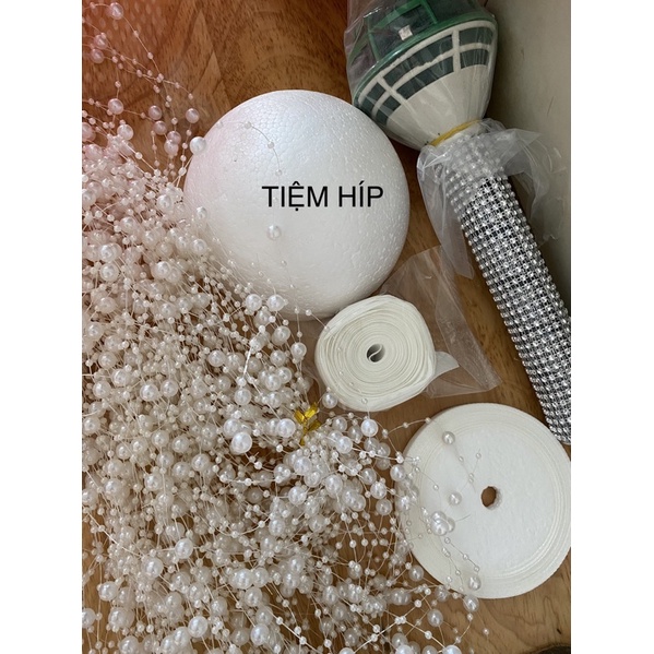 Set phụ liệu làm hoa cầm tay cho cô dâu