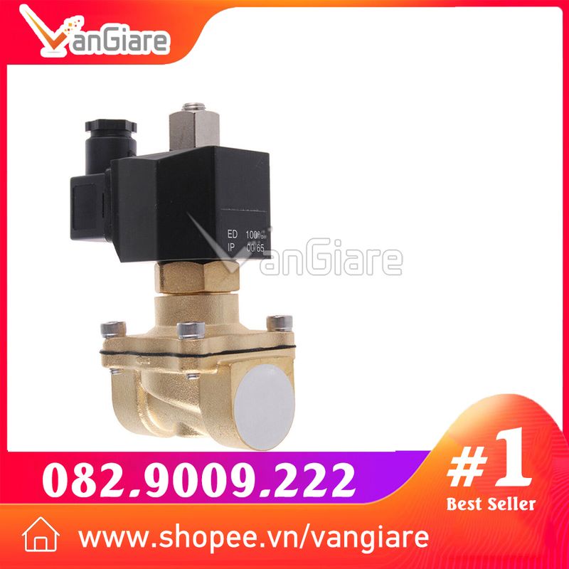 Van điện từ thường mở - có điện van đóng, coil đúc 220v 24v ren 21 27 34