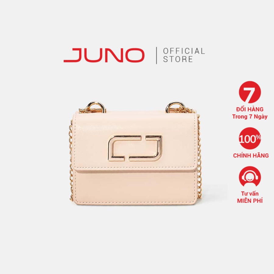 Ví Nữ MiNi Thời Trang JUNO Da Trơn 2 Thân Logo Cách Điệu VI156