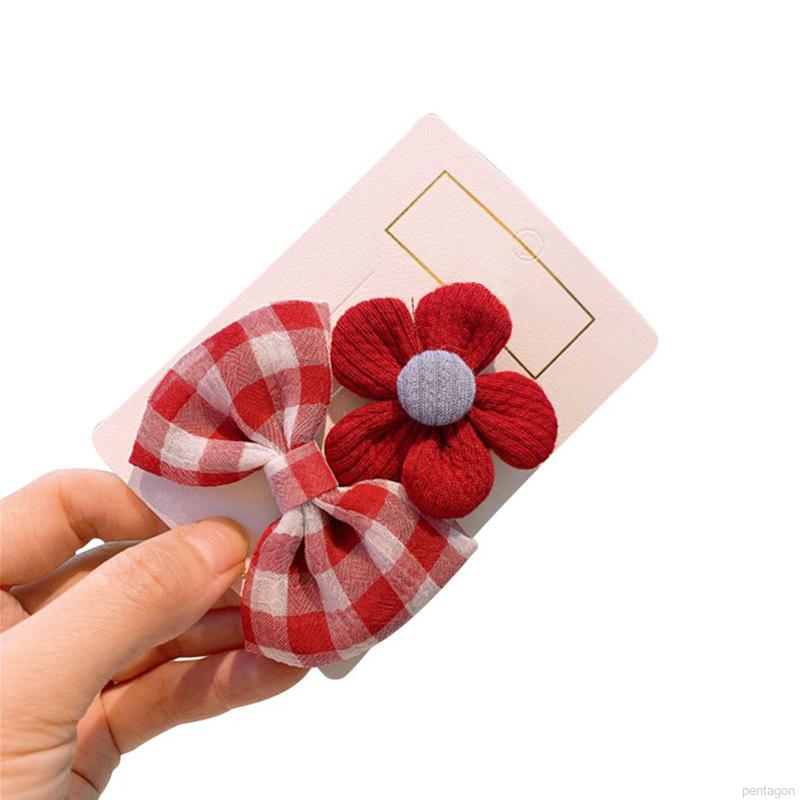 Set 2 Kẹp Tóc Nơ Xinh Xắn Dành Cho Bé Gái