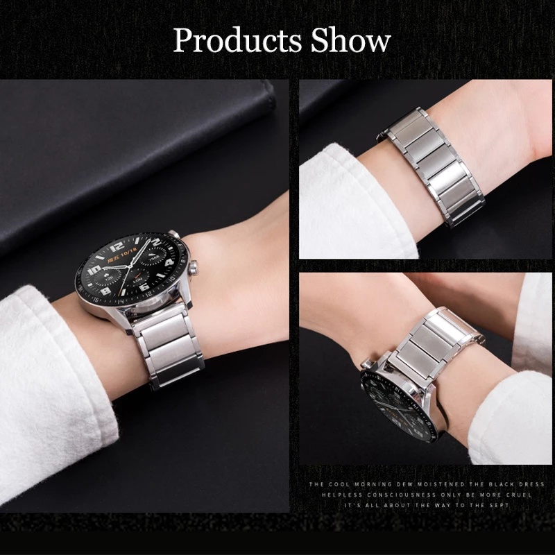 Upgrade Titanium Grey Watch Strap For Huawei GT2E GT 2 Pro Band 22mm Stainless Steel Magnetic Chain Correa For GT2 46mm Magic2