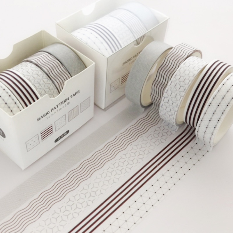 Hộp 3 cuộn băng dính washi 3M phong cách Nhật Bản dễ thương dùng trang trí thủ công