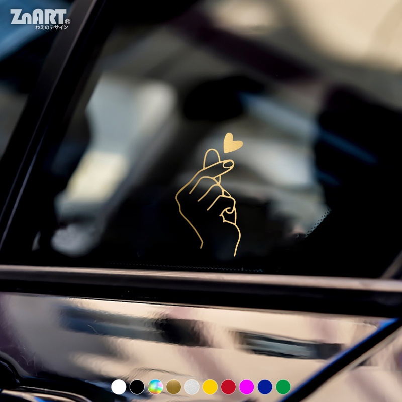 Miếng Dán Trang Trí Cửa Xe Hơi Bằng Vinyl Phản Quang Họa Tiết Trái Tim Độc Đáo