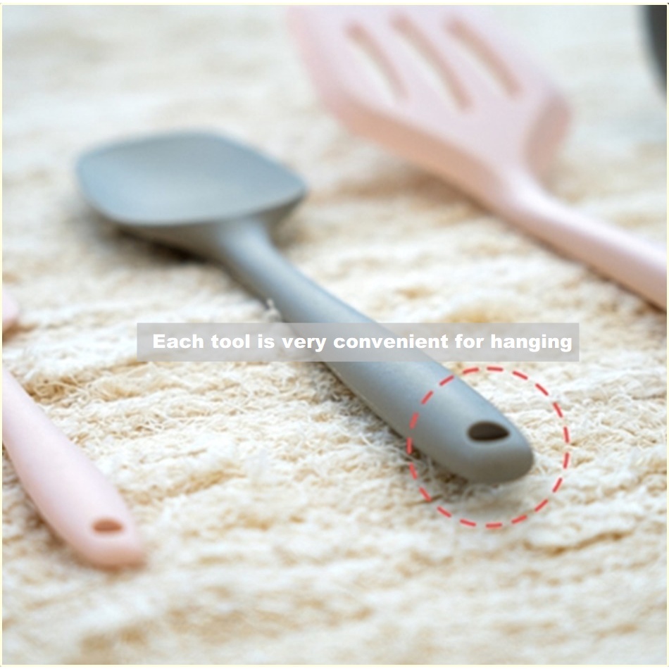 5 cái Dụng cụ nấu ăn Silicone Bộ Dụng cụ nấu ăn chống dính Phụ kiện nhà bếp Chịu nhiệt Dụng cụ nhà bếp cho bé ăn dặm Silicone cao cấp từ Hàn Quốc