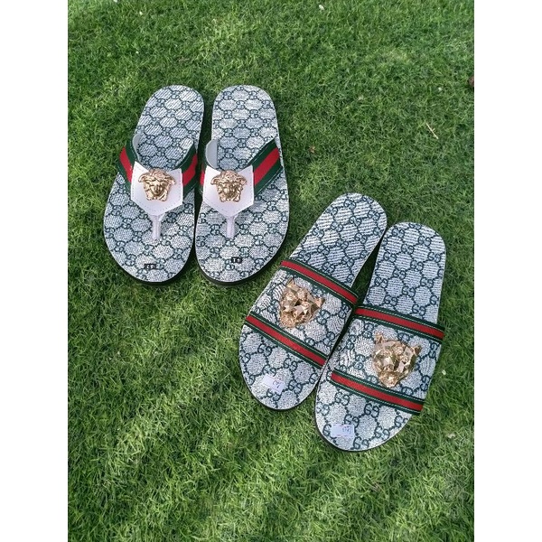 Dép cặp x trắng xanh