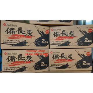 Hộp 2kg Than trắng không khói cao cấp xuất Nhật dùng đốt trầm hương và các loại bếp nướng than