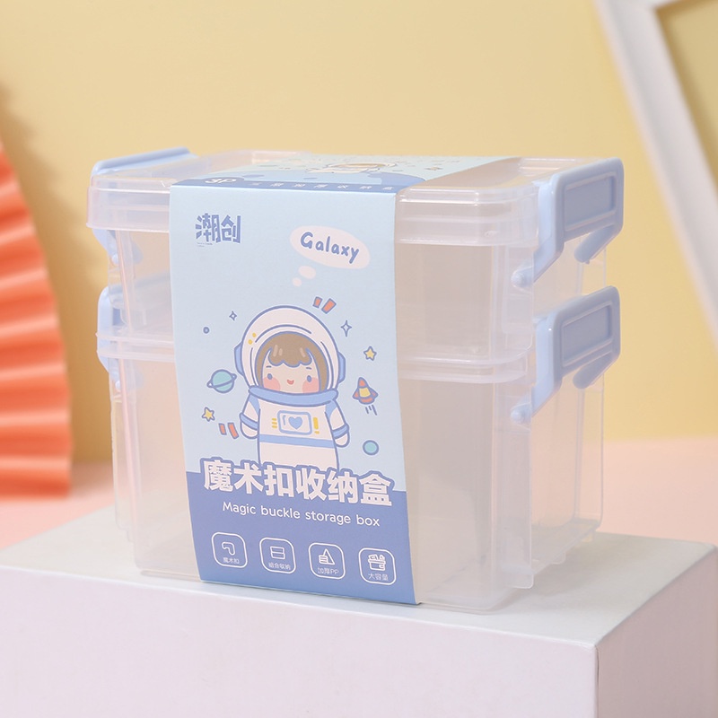 Hoạt Hình Hộp Đựng Đồ Dùng Để Bàn Ba Tầng Cỡ Nhỏ Tiện Dụng Cho Học Sinh / Văn Phòng