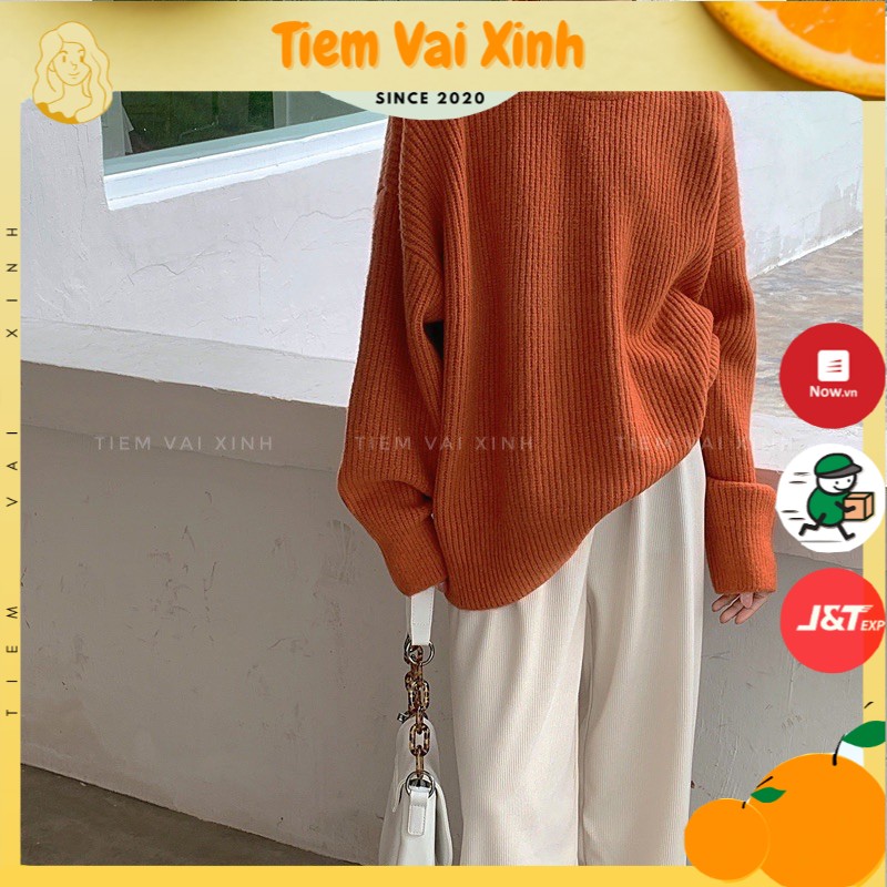 Áo Len Nữ Dáng Rộng [FREESHIP] Áo Len Ulzzang Hàn Quốc - [Tiệm Vải Xinh] AL007