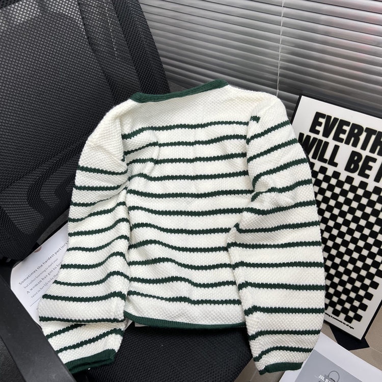 Áo Khoác cardigan Dáng Rộng Họa Tiết Kẻ Sọc Thời Trang Mùa Thu Mới Cho Nữ