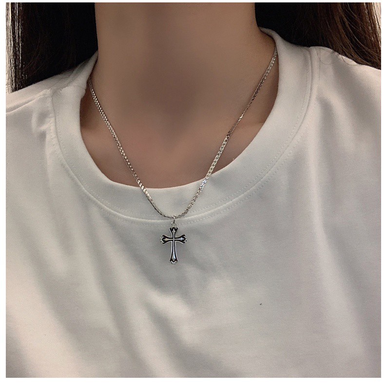 vòng cổ Nhiều Lớp Mặt Hình Chữ Thập / Vuông Phong Cách Hip Hop Hàn Quốc Cổ Điển