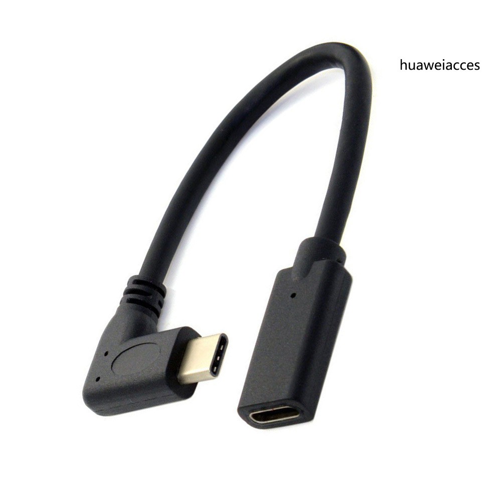 Dây Cáp Nối Dài 90 Độ Hw- 20cm Usb 3.1 Type C Male Sang Female