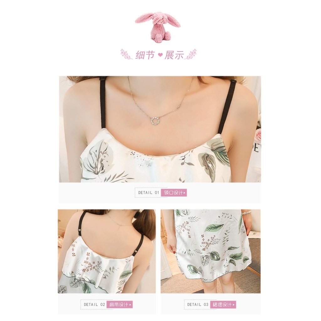 Đầm Ngủ/ Váy Ngủ Phi Bóng 2 Dây Kèm Bra Lót Mút Dễ Thương/Đầm Ngủ Đẹp Pijama