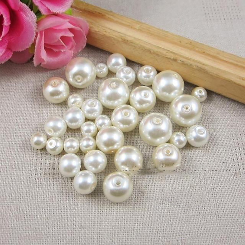 Hạt xỏ lỗ đính cườm nhiều kích thước 1 set 5-30 hạt - nguyên liệu làm trâm, làm trang sức