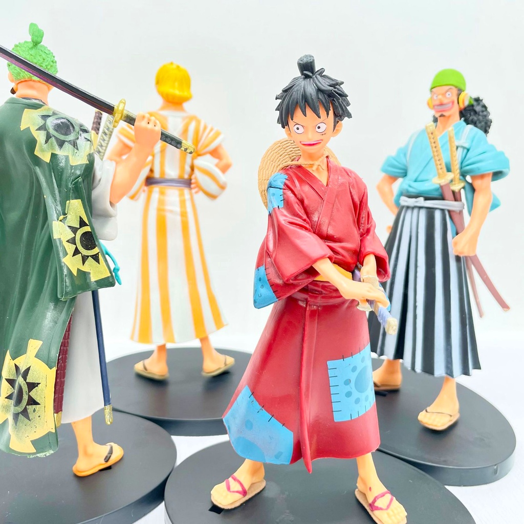 Mô hình 4 nhân vật One Piece cao 18cm siêu ngầu Luffy Zoro Sanji Usopp