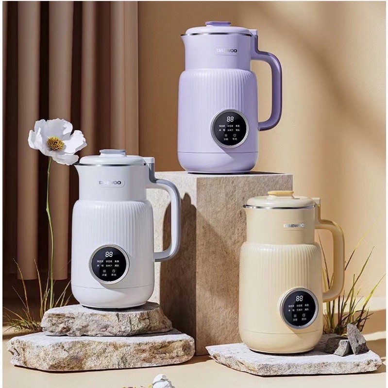 Máy xay nấu làm sữa hạt chống ồn mini DAEWOO DY-SM03 trắng tím ,công suất 600W BH 12 tháng