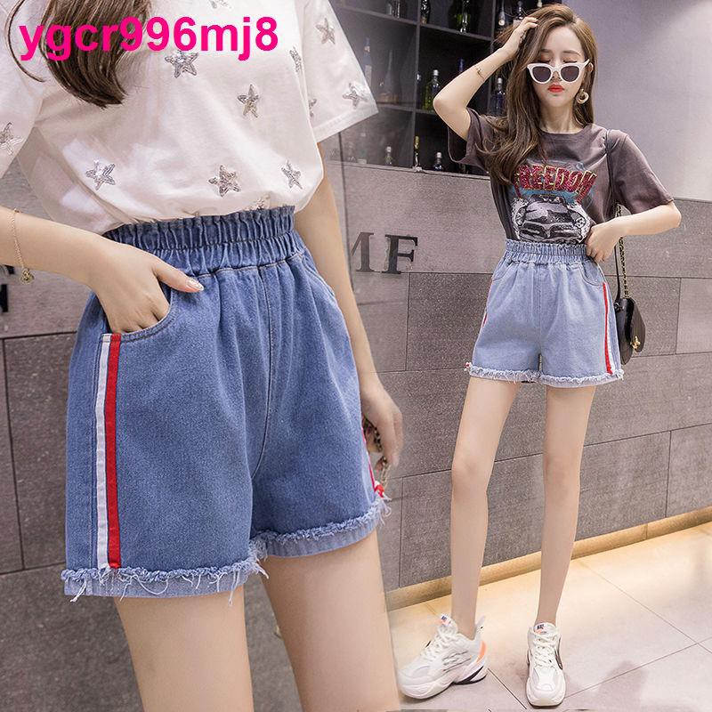 Bull-puncher knickers female in the summer of 2020 new 200 jins fat mm tall waist loose show thin elastic shorts big ya