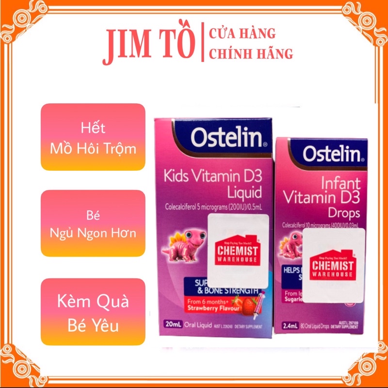 Vitamin d3 Ostelin của Úc cho trẻ sơ sinh và trẻ từ 6 tháng - shop J thumbnail