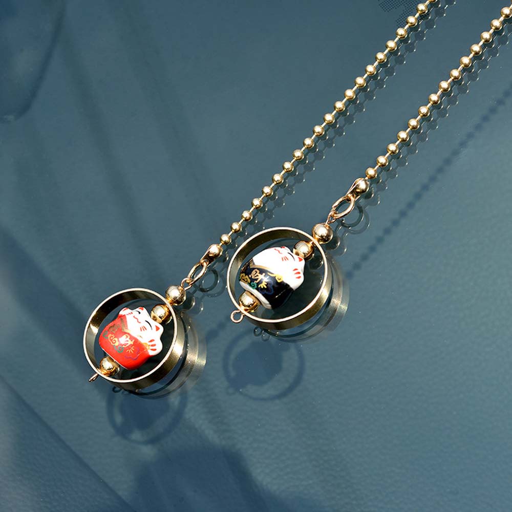 Phụ kiện treo trang trí xe hơi hình chú mèo may mắn dễ thương