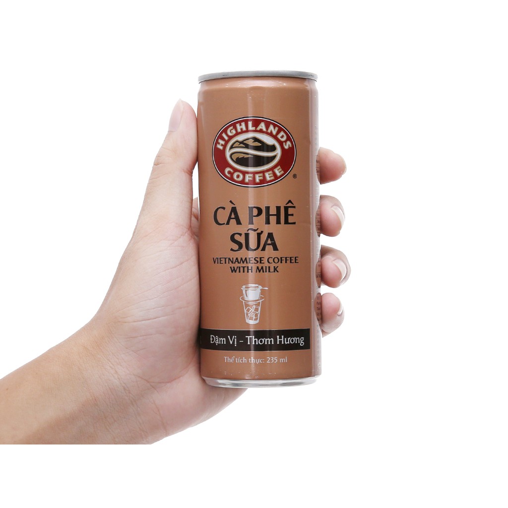 [Mã GROSALE1 giảm 8% đơn 500K] [HSD:2023] Thùng 24 lon cà phê sữa Highlands coffee 235ml