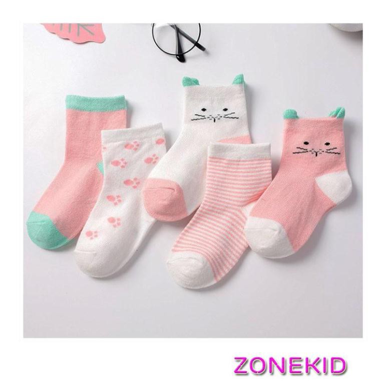 Sét 5 Đôi Tất Lưới hình Kids Sock / Pony Kids xuân hè cho bé sơ sinh 0-20 tháng