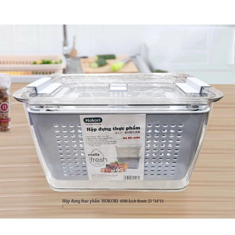 Hộp Đựng Thực Phẩm HOKORI Set 2 Hộp 6588+6589