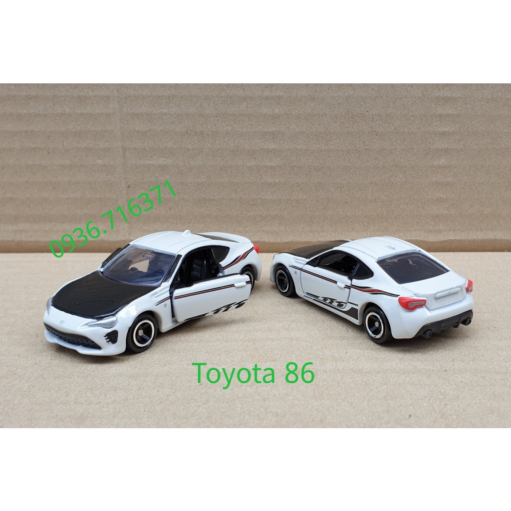 Mô hình siêu xe Toyota màu trắng đen bản Toysrus mở được cửa tomica Nhật Bản