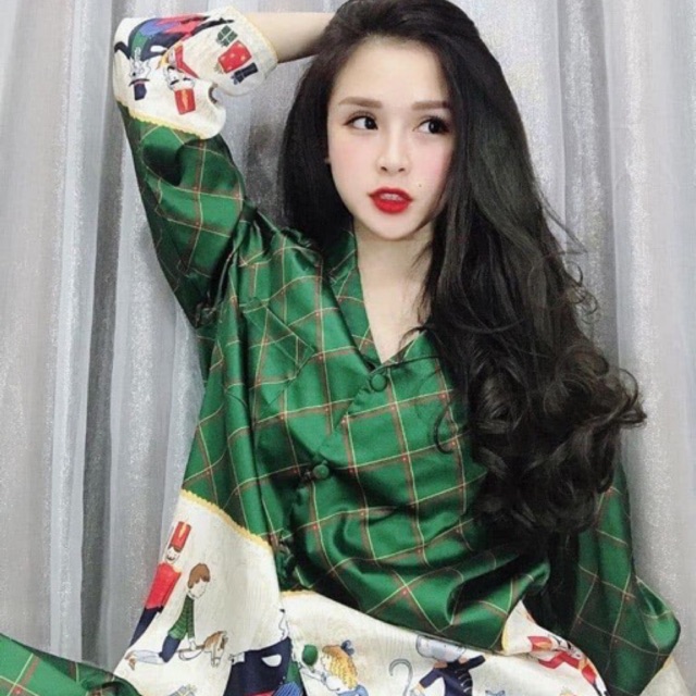[MẪU MỚI] Đồ Ngủ💚Đồ Bộ Pijama - Bộ Lụa Tay Dài Tiểu Thư Chất Liệu Satin | BigBuy360 - bigbuy360.vn