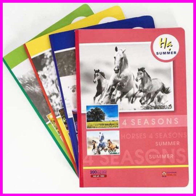 Vở Hồng Hà 😍FREESHIP😍 Vở Kẻ Ngang Hồng Hà Bốn mùa 200 trang