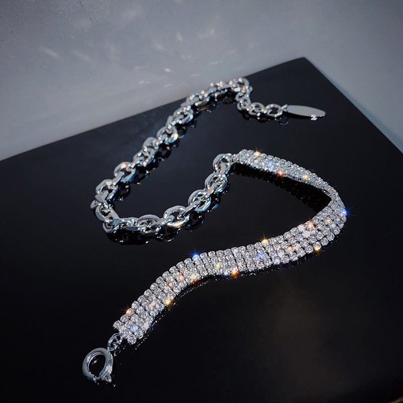 vòng cổ chocker đính full đá đơn giản sang chảnh cho nữ mã Th027268