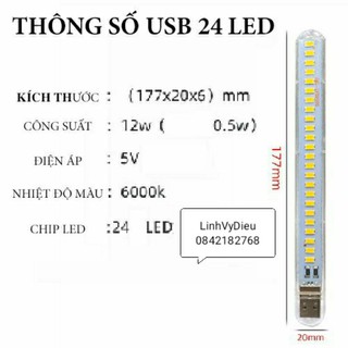 Đèn siêu sáng cổng Usb 24 led