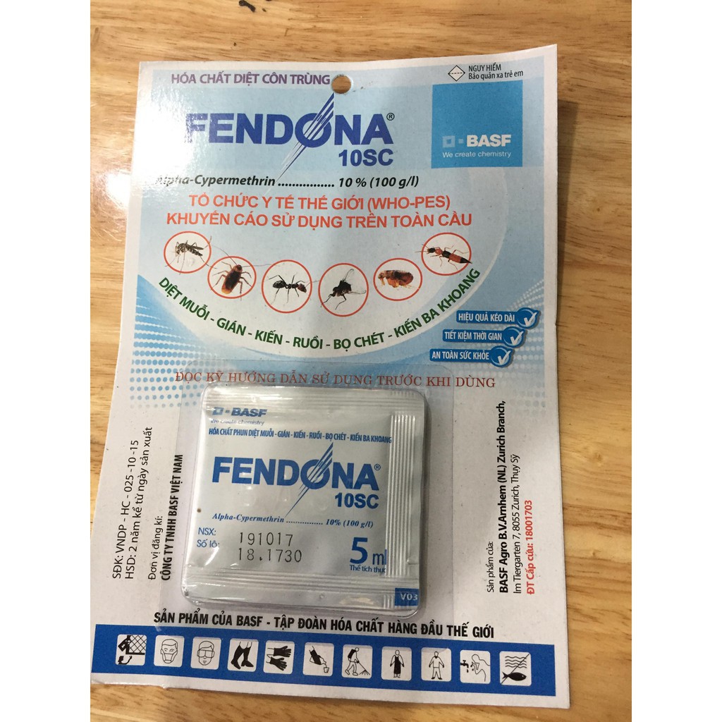 Thuốc diệt muỗi FENDONA 10SC 5ml ( Tẩm chăn màn chống muỗi )