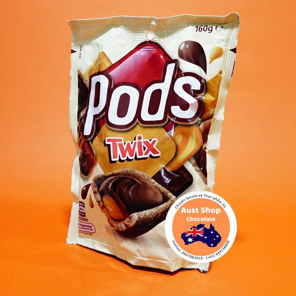 Bánh Pods Mars vị Twix 160 gram - Mars Twix Pods Chocolate Medium Bag - OZ - Aust Shop Chocolate