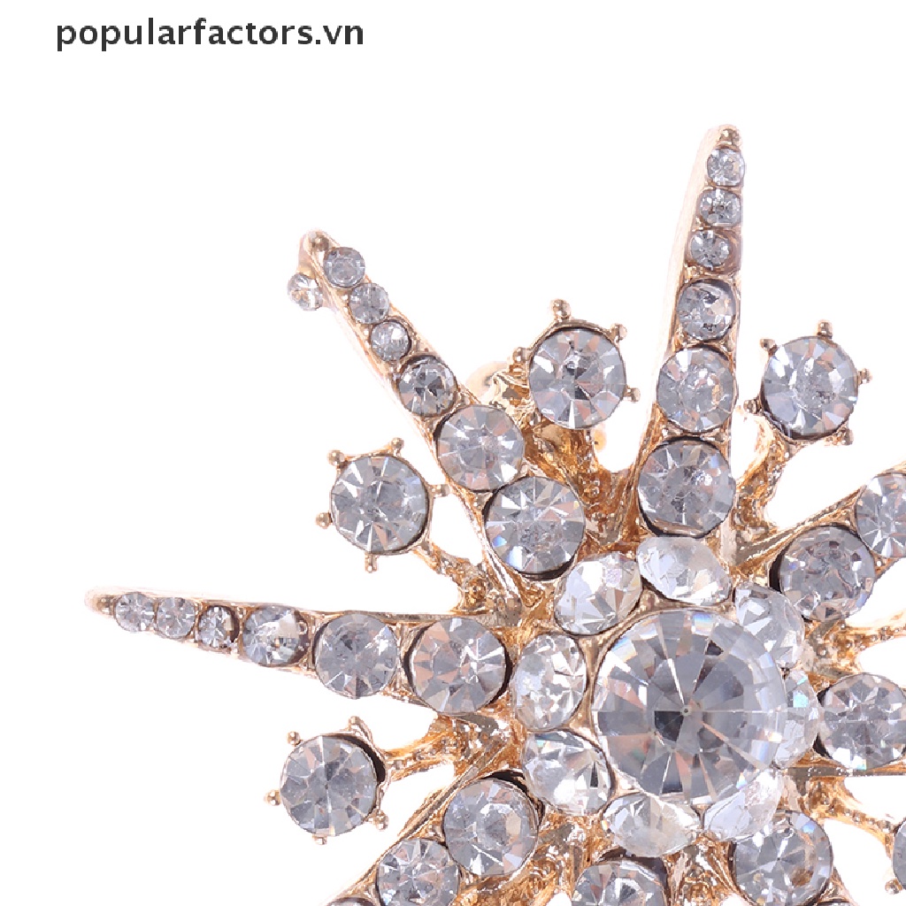 Ghim Cài Áo Hình Hoa Tuyết Đính Đá Nhân Tạo Thời Trang [VN]