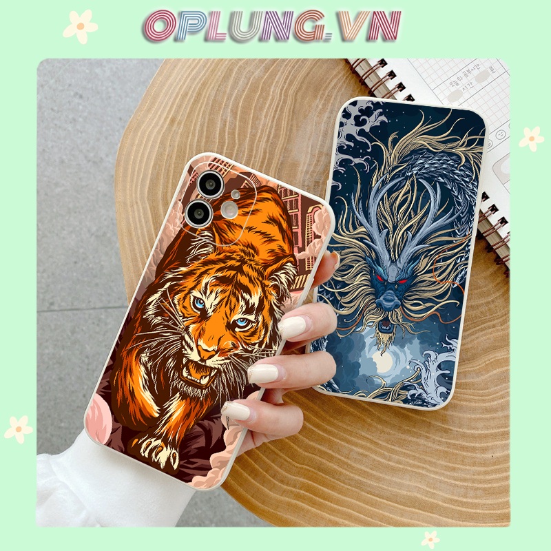 Ốp lưng iphone tết 2022 Dần cạnh vuông iphone 11 7plus 8plus x xsmax 11pro max 12pro 12promax 13promax e102