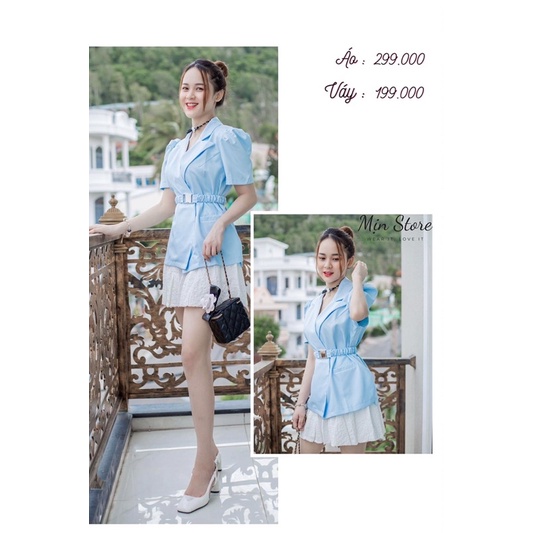 Set vét nữ 2021 ngắn tay kèm belt phong cách mùa hè | BigBuy360 - bigbuy360.vn