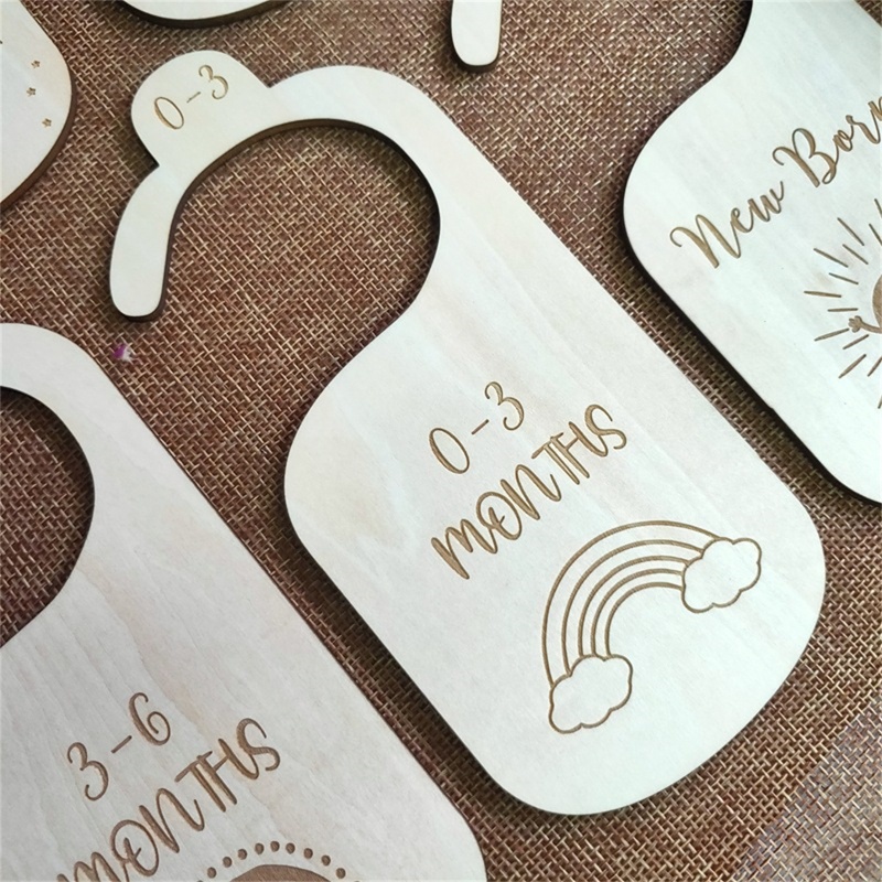 Bộ 7 Tấm Ngăn Đựng Quần Áo 24 Tháng Tuổi In Họa Tiết Hoạt Hình Treo Tủ Quần Áo Cho Bé Sơ Sinh