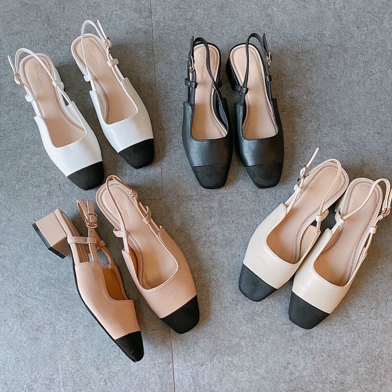 Sandal bích mũi phối gót hậu gài 4p ( MIEO SHOES G570 G571 G572 G573)m