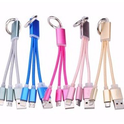 Cáp Sạc 3 Đầu Dây Ngắn Gọn 12cm Sạc Cùng Lúc Iphone Lightning - Type C - Micro Usb