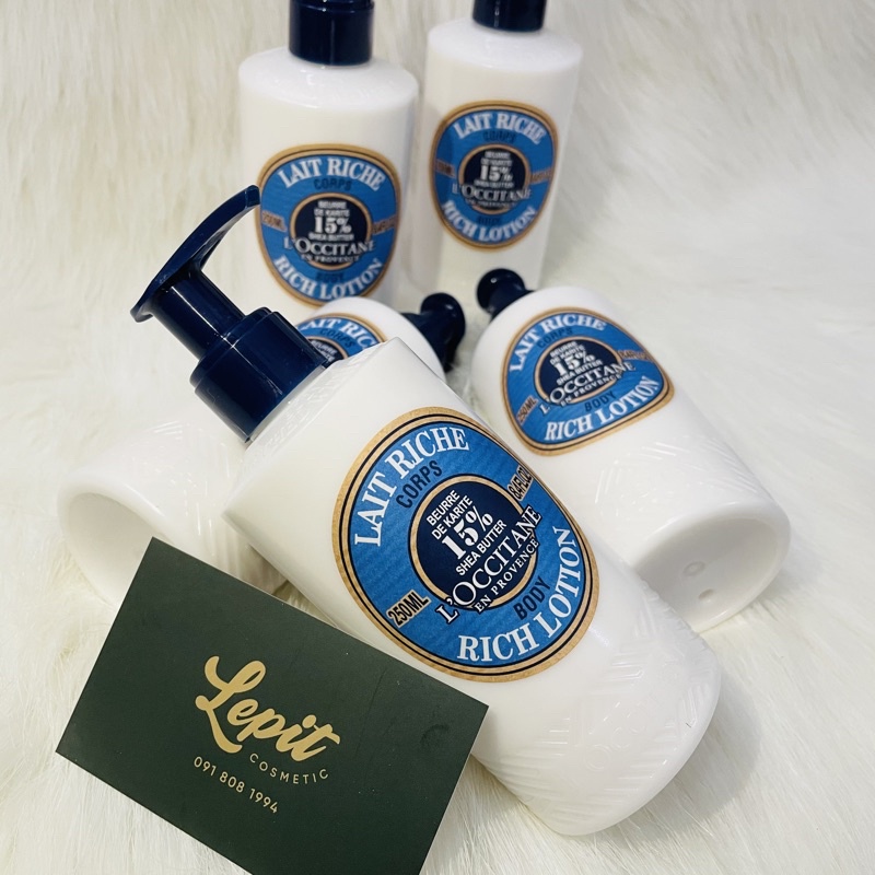 Sữa dưỡng thể 15% Shea Butter L’Occitane Lait Riche Body Rich Lotion 250ml - Lotion Loccitane - Lepit Cosmetic