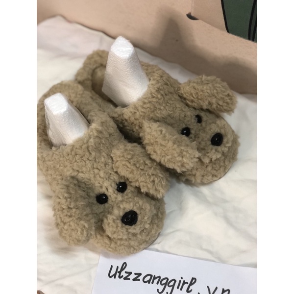 Dép lông hình cún xù cute ulzzang dép đi trong nhà giữ ấm mùa đông