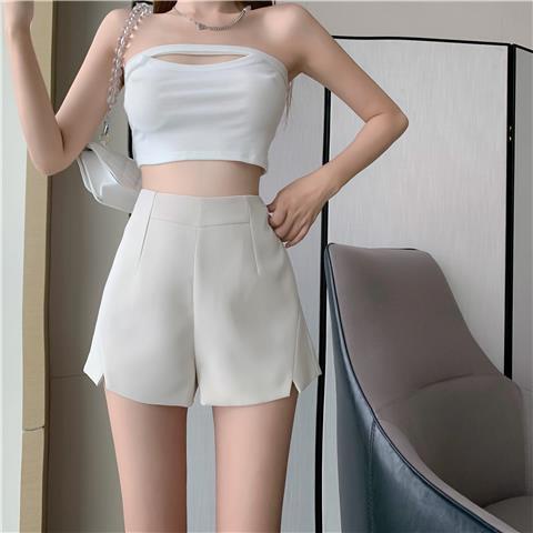 Quần ngắn ống rộng Lưng Cao Dáng Chữ A Màu Đen Cho Nữ váy nữ WT-DK-11