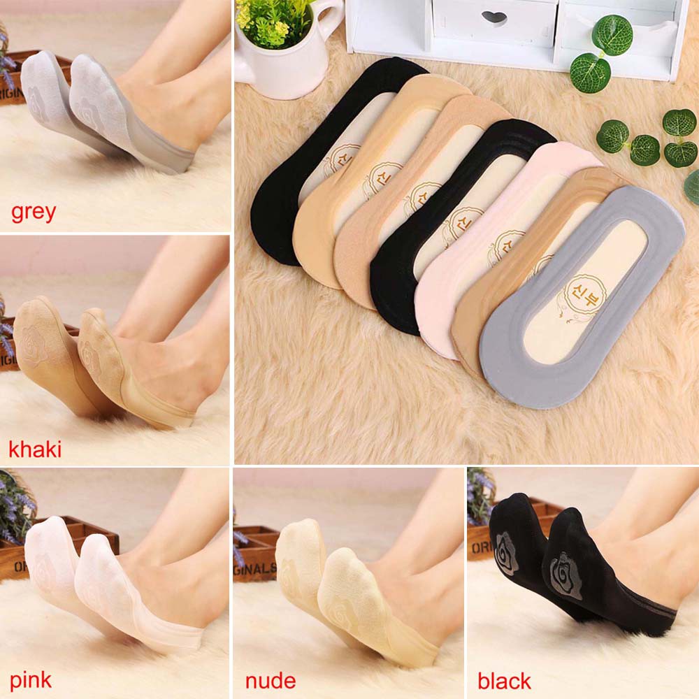 1 Đôi Vớ Cotton Cổ Thấp Chống Trượt Thời Trang Mùa Hè Cho Nữ