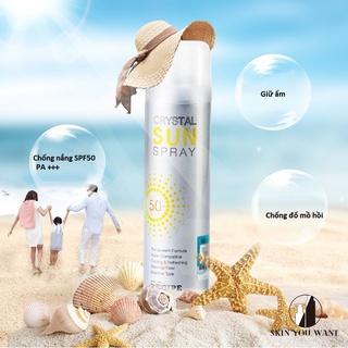 [HSD 2023] Xịt chống nắng Hàn Quốc [ RECIPE CRYSTAL SUN SPRAY SPF 50 + PA+++ ] 150ml