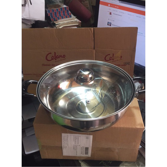 Nồi lẩu nắp kính 28cm Cleverhome