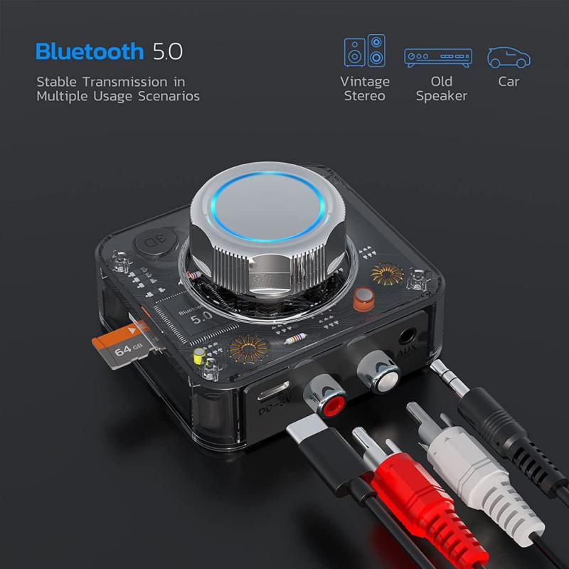 Thiết Bị Nhận Tín Hiệu Âm Thanh Bluetooth 5.0 3D Không Dây Hỗ Trợ Thẻ TF RCA 3.5mm 3.5 AUX Cho Loa Xe Hơi