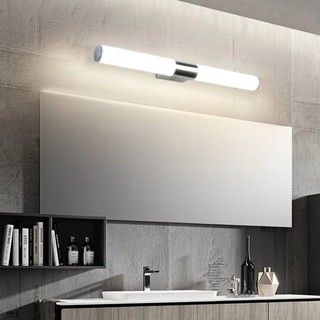 Đèn gương nhà tắm - đèn gương thân inox bền màu bạc xước chiều dài 50cm có tích hợp led 10w  chế độ chống ẩm tốt