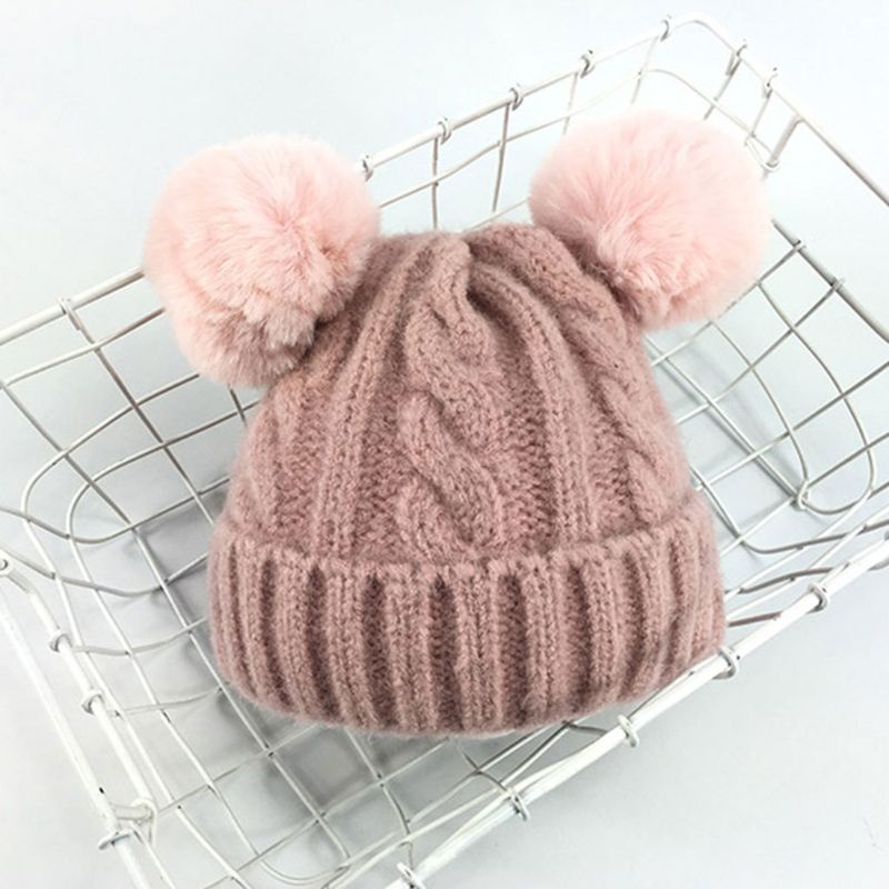 Mũ Dệt Kim Dày Dặn Màu Sắc Ngọt Ngào Thời Trang Mùa Đông Cho Bé