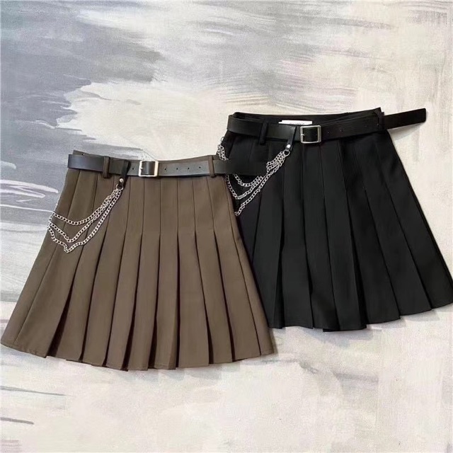 Chân váy xếp ly nâu đen dành cho nữ ( ko kèm dây lưng) | BigBuy360 - bigbuy360.vn